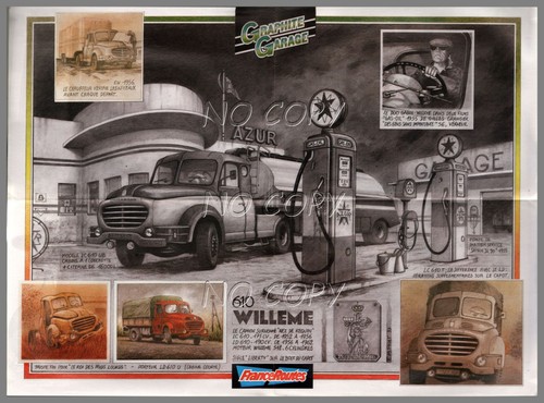 Poster camion rétro willeme - poster,