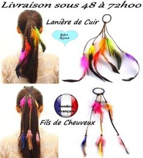 Bijoux de cheveux plume  boho bohème extension bandeau tête chouchous  REF: X06