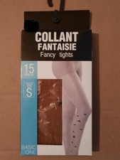 COLLANT FANTAISIE FANCY 15 DEN TAILLE S BASIC ONE COULEUR CHAIR 