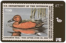 Canard Chasse Timbre Carte 52'