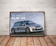 Plaque métal vintage renault clio v6 Enseigne Garage Décoration Déco rallye
