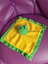Doudou Plat Grenouille Vert Et Jaune