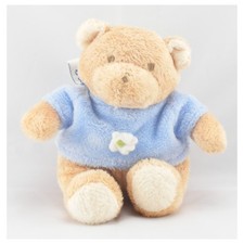 Doudou ours beige pull bleu