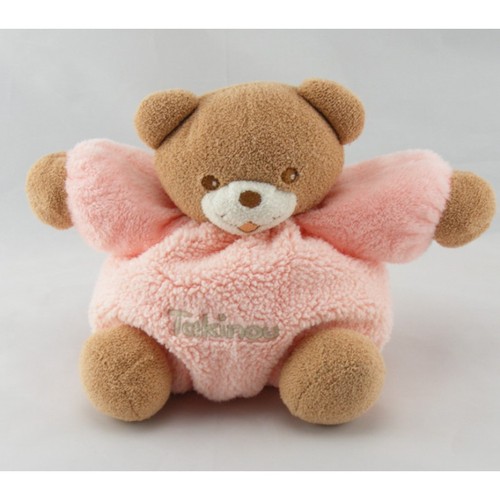 Doudou ours boule marron - , rose