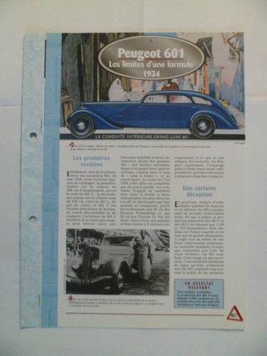 Carte fiche auto peugeot - carte,