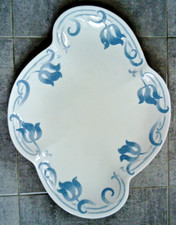 VERS 1880 ART NOUVEAU SARREGUEMINES MODÈLE TIRCIS GRAND PLAT OBLONG - EN TBE