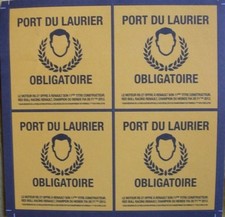 °°PLANCHE de 4 ADHÉSIFS RENAULT F1 2012" PORT DU LAURIER OBLIGATOIRE "Moteur R27