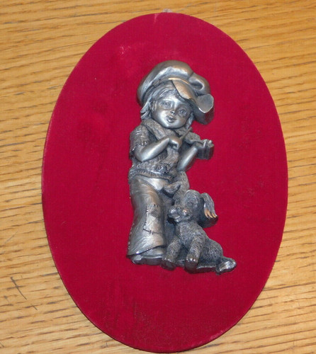 Vintage tableau rouge etain - rouge,
