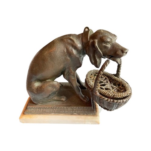 Sculpture chien panier - de,