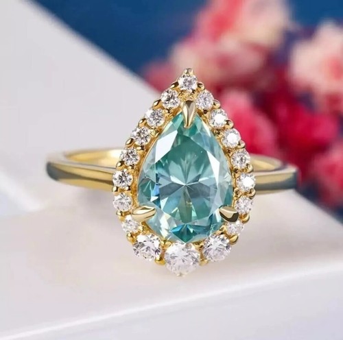 Bague solitaire diamant - , bleu