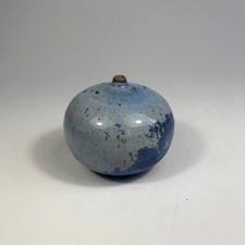 Antonio Lampecco beau petit vase boule signé émail à cristallisations 6 cm