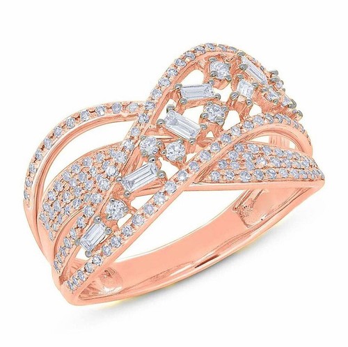Bague croisée rose 14k - or,