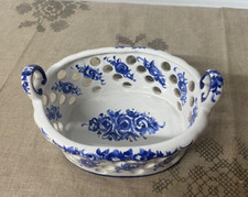 Panier en céramique vintage signée vestal aleobaca made on portugal bonne état