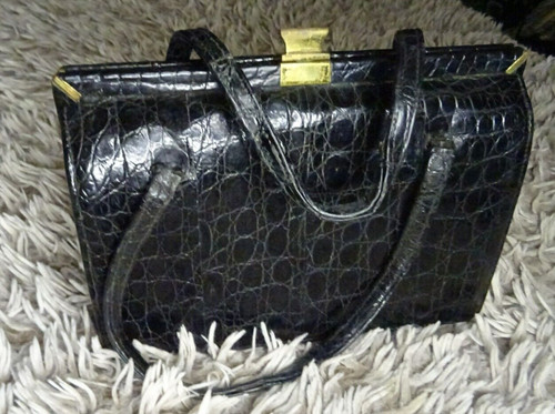 Sac main ancien - à, croco-