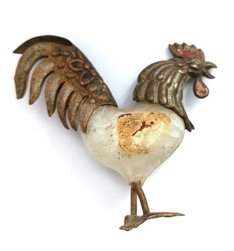 Coq chantant bronze et - coq,