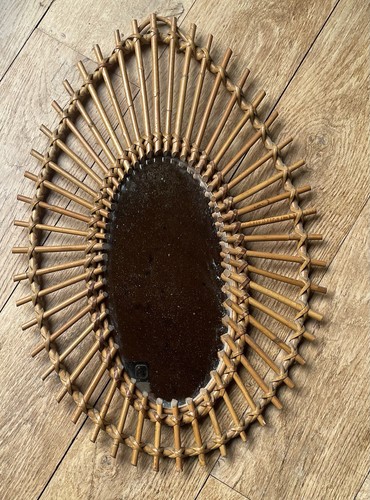 Miroir rotin vintage - miroir,