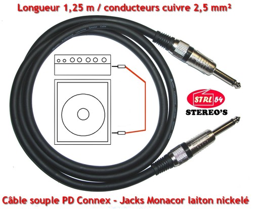 Câble jack 5 mm - 1,25, mm²