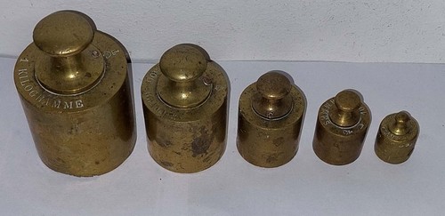 Lot poids laiton anciens - poids, en