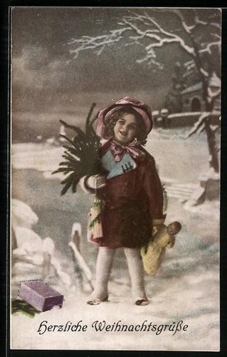 Carte postale fille avec
