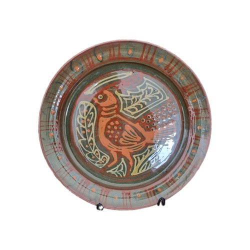 Plat assiette signé - , terre