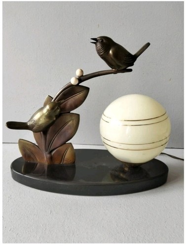 Jolie lampe art déco - jolie, bronze