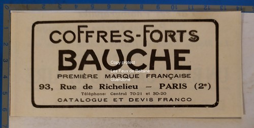 Publicité coffre fort bauche - publicité,