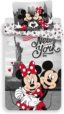 Parure lit Housse de couette disney MICKEY MINNIE NEW YORK 140x200cm 100% coton