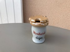 ANCIEN MOUTARDIER HUMORISTIQUE CUVETTE DE WC PORCELAINE MOUTARDE DIJON MUSTARD