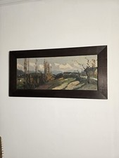 LUCIEN POIGNANT (1905-1941) Chaine Belledonne Chambéry Savoie Huile Sur Bois