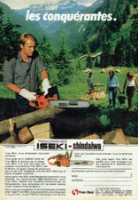 publicité Advertising 0421 1986  Yvan Béal  tronçonneuse Iseki shindaiwa 2****