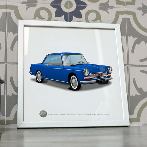 Poster peugeot 404 - poster, bleu