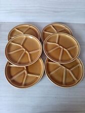 Lot De 6 Assiettes À Fondue, Raclette En Céramique De Gien,ocre, 6 Compartiments