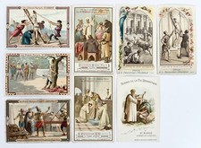 8 Chromos 1900-1930 chocolaterie d'Aiguebelle images: Saints Martyrs, collection