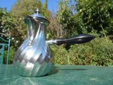 Verseuse égoïste en métal argenté double petite cafetière théière style Louis XV