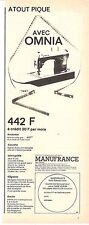 PUBLICITE ADVERTISING  1962 MANUFRANCE Machine à Coudre OMNIA