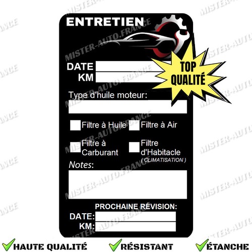 Autocollant entretien voiture - entretien,