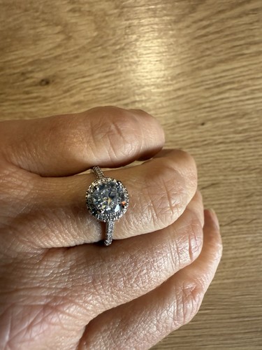 Bague sertie solitaire - , argent