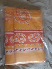 Drap Plat Orange à motifs - 240 x 300 cm - Françoise saget