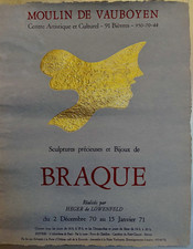 Georges BRAQUE : Moulin de Vauboyer, lithographie originale gaufrage à l'or 1971