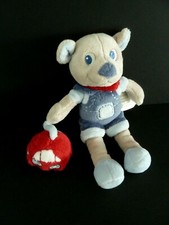 * DOUDOU PELUCHE KIMBALOO LA HALLE CHIEN BLEU SOURIS AUTO VOITURE ROUGE - NEUF *