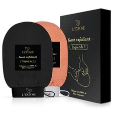 L’Exfose 2x Gant Exfoliant Corps - Gant de Crin Kessa Gommage Corps et Visage...