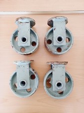 4 roulettes roues Fonte chariot meuble industriel charges Lourdes Vintage 