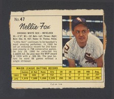 1962 JELLO JELL-O BASEBALL PARTIAL BOX ~ #47 ~ NELLIE FOX ~ CHICAGO WHITE SOX