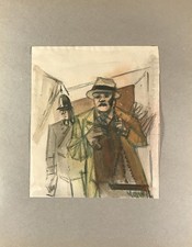 Portrait de police Georg Schott 1906 avec casque pointu et chapeau Mann «...