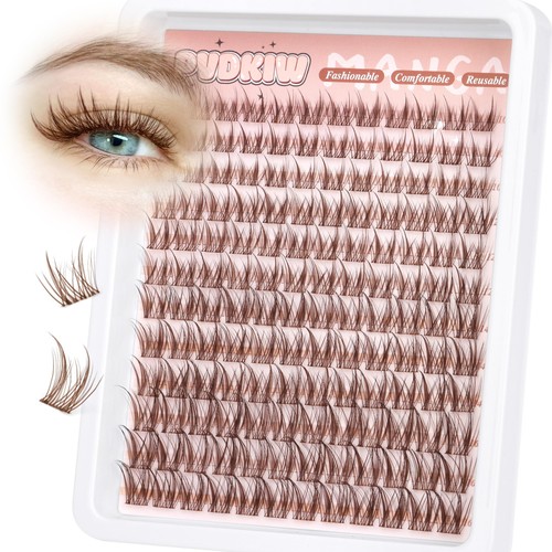 Brown lash clusters - brown,