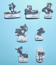 Lot de 7 fèves mates et dorées Tom et Jerry