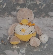 C5/  Jeux D'Eveil Doudou Canard Peluche Boule Grelot Anneaux Jaune  Etoiles