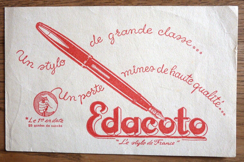 Buvard edacoto un stylo de - -,