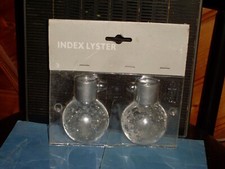 2 EMBOUTS de TRINGLE de RIDEAU " IKEA " , métal et résine transparente à bulles