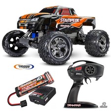 Traxxas Stampede Orang 1/10 2WD Monster Rtr Brossé, avec Chargeur Et 4 Ampères
